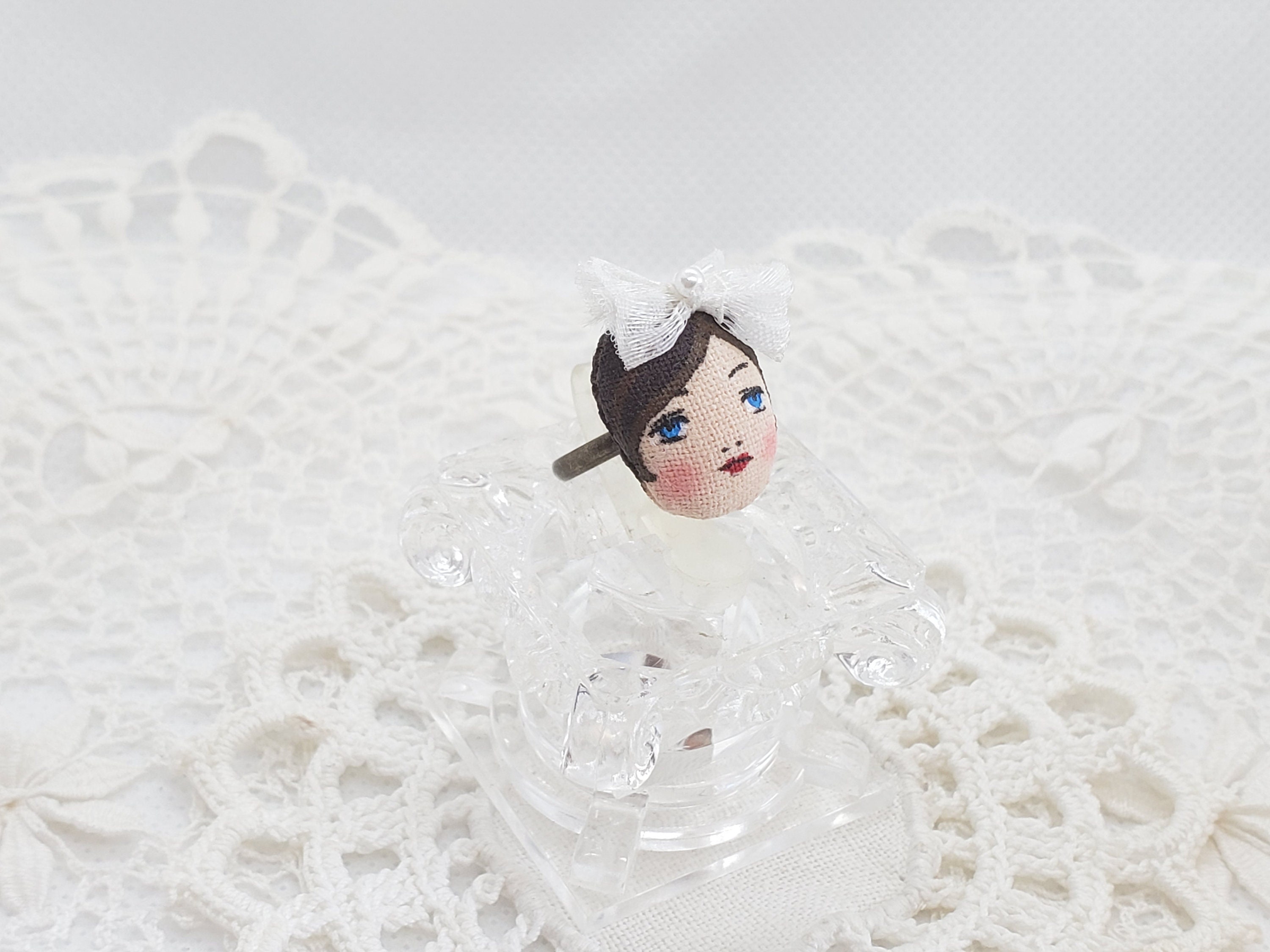 Vintage Doll Head Ring Etsy