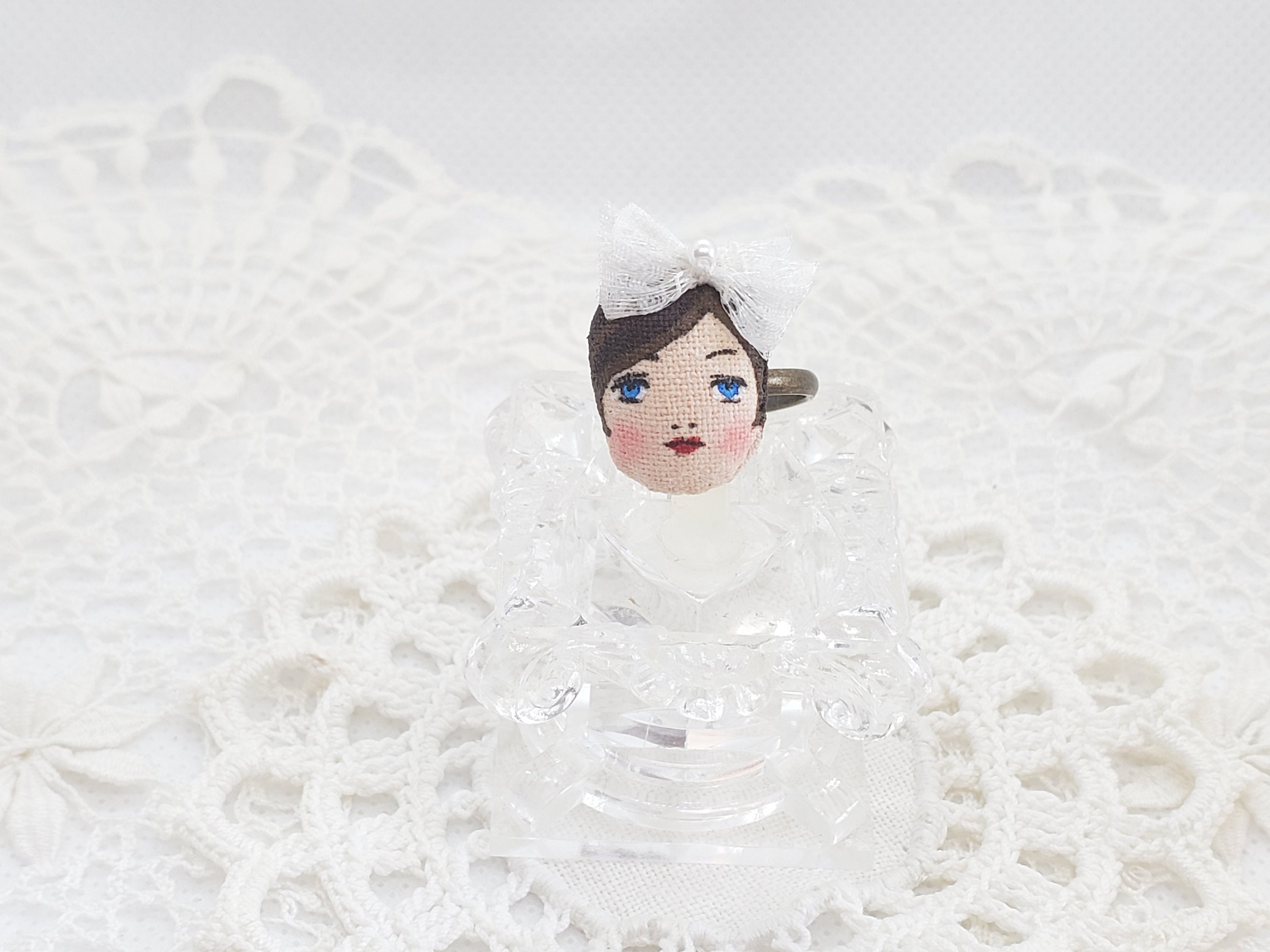 Vintage Doll Head Ring Etsy