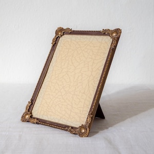Vintage Danish Brass Frame – 1940s – 19x14 cm – Convex Glass