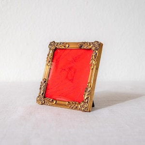 Vintage Danish Brass Frame – 1950s – 6x6 cm – Convex Glass