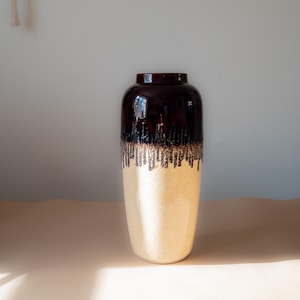 Large BAY Keramik Vase: 1970s West Germany Lava Glaze Pottery