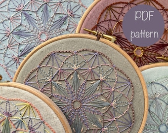 Embroidered Mandala PDF Pattern and Full Instructions, Mandala Embroidery Design, Instant PDF Sewing Pattern