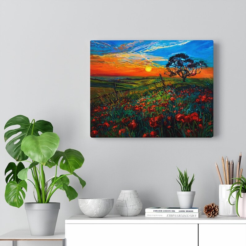 Print on Canvas by Ivailo Nikolov Wall Art Decor Poppy Fields