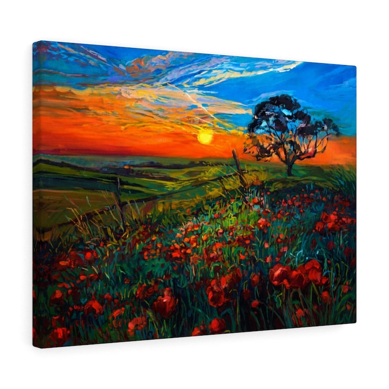 Print on Canvas by Ivailo Nikolov Wall Art Decor Poppy Fields
