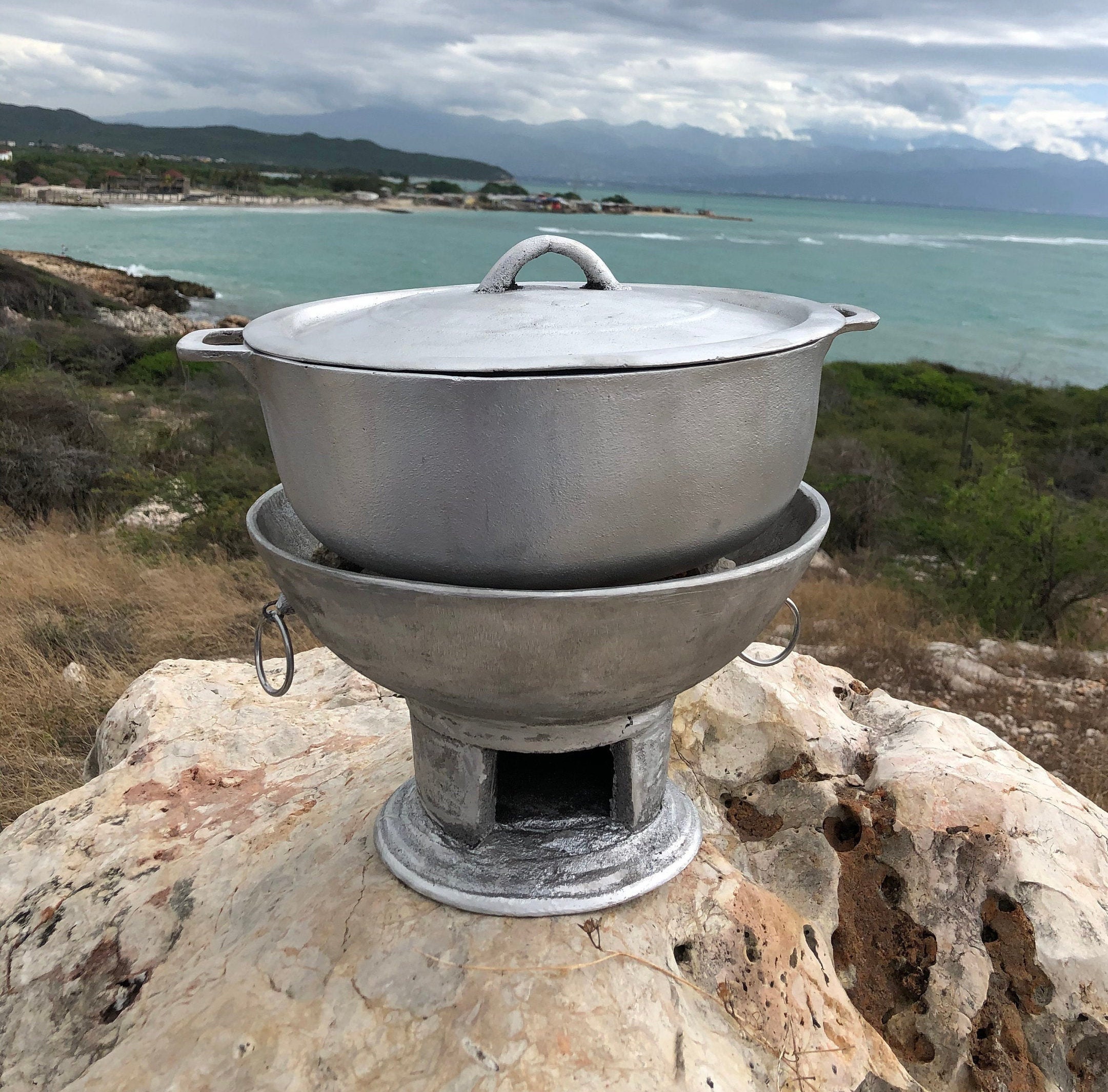 Authentic Jamaican 9 Skillet/ Frying Pan and Dutch Pot SET - Cooking Pots
