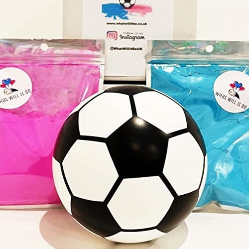 Soccer Ball Gender Reveal W/ Powder & Confetti in Pink Blue Etsy