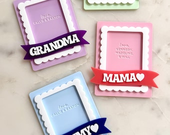 Personalized Mother's Day Photo Magnet, Custom Fridge Magnetic Frame, Mother's Day Gift for Bonus Mom Stepmom Grandma Nana Mimi Gigi