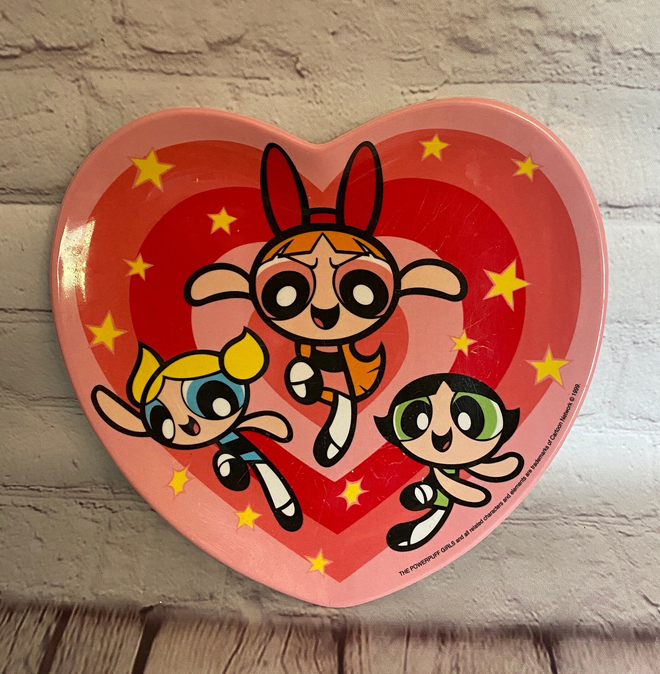 The Powerpuff Girls Plastic Heart Shaped Plate | Cartoon
