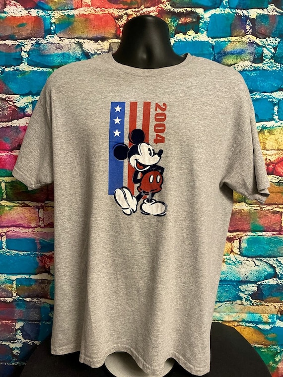 Disney Mickey Mouse Patriotic 2004 Graphic T-shirt | Grey, XL - Etsy