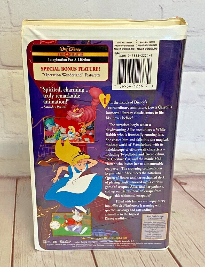 Walt Disney's alice in Wonderland VHS by Walt Disney Home Video Gold ...