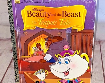 Disney's Beauty and the Beast "The Teapot's Tale" | Adapted by Justine Korman | A Little Golden Book 1993 | Hardcover Children's Book