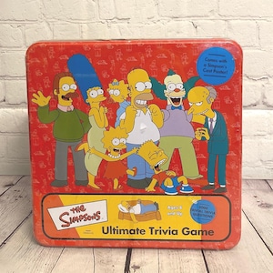 Brand New The Simpsons Ultimate Trivia Game by Cardinal 2002 | Collectible Metal Tin | For Ages 8 and Up | Still Sealed | Read Description