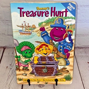 Barney&#39;s Treasure Hunt Search and Spot Book | The Lyons Group 1997 Board Book | See All Photos & Read Description