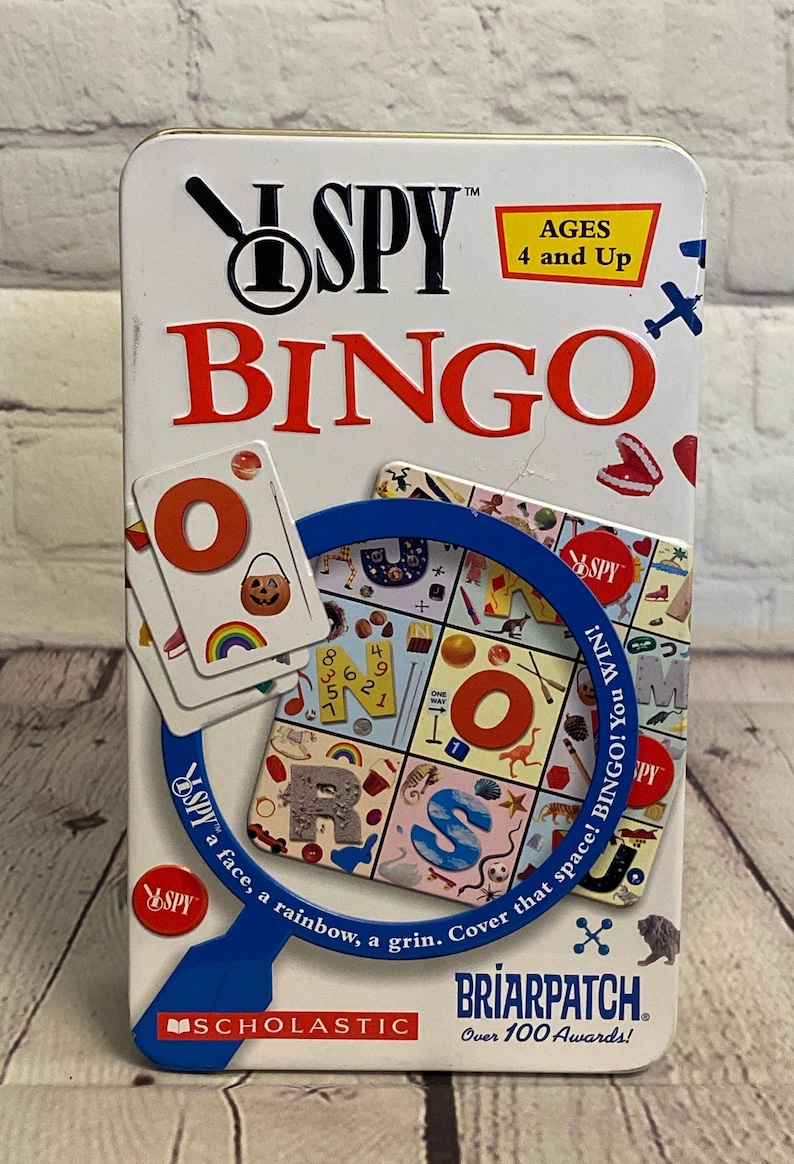 I Spy Bingo Game by Briarpatch 2003 in Tin Container for Ages 4 and up