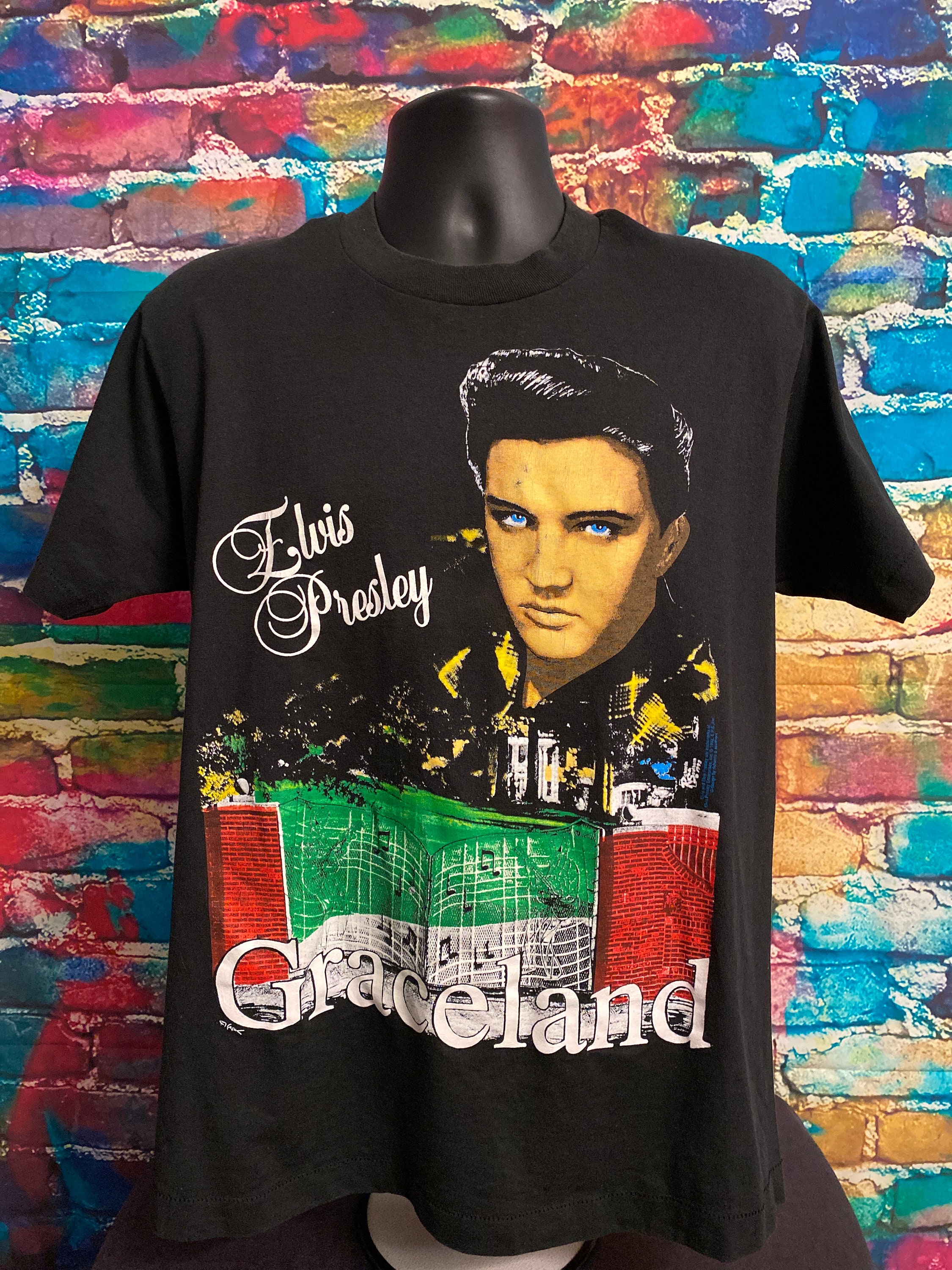 Vintage Elvis Presley Graceland Graphic T-Shirt by - Etsy