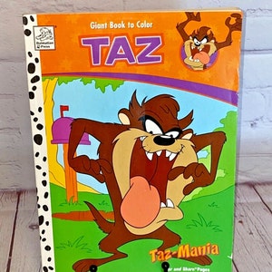 Used Taz &quot;Taz-Mania&quot; Giant Book to Color by Dalmatian Press 2003 | Read Description and See All Photos!
