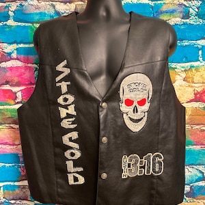 Vintage WWF Stone Cold Steve Austin 3:16 Leather Vest by WWF