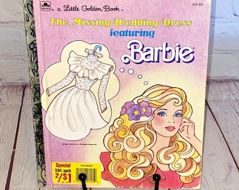 Barbie "The Missing Wedding Dress" hardcover boek van Golden 1986 | Geschreven door Karen Krugman en geïllustreerd door Laura Westlake | Zie foto's!