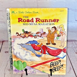 The Road Runner Mid-Mesa Marathon Hardcover Children&#39;s Book by Golden 1985 | See All Photos & Read Description!