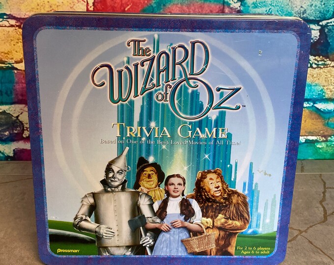 The Wizard of Oz Trivia Game by Pressman 1999 in Tin Container 2 To.6