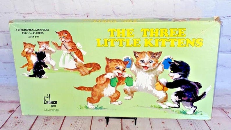The Three Little Kittens Board Game by Cadaco 1978 | A Storybook Classic Game For 2-4 Players | Ages 4 - 10 | See Photos & Read! image 1