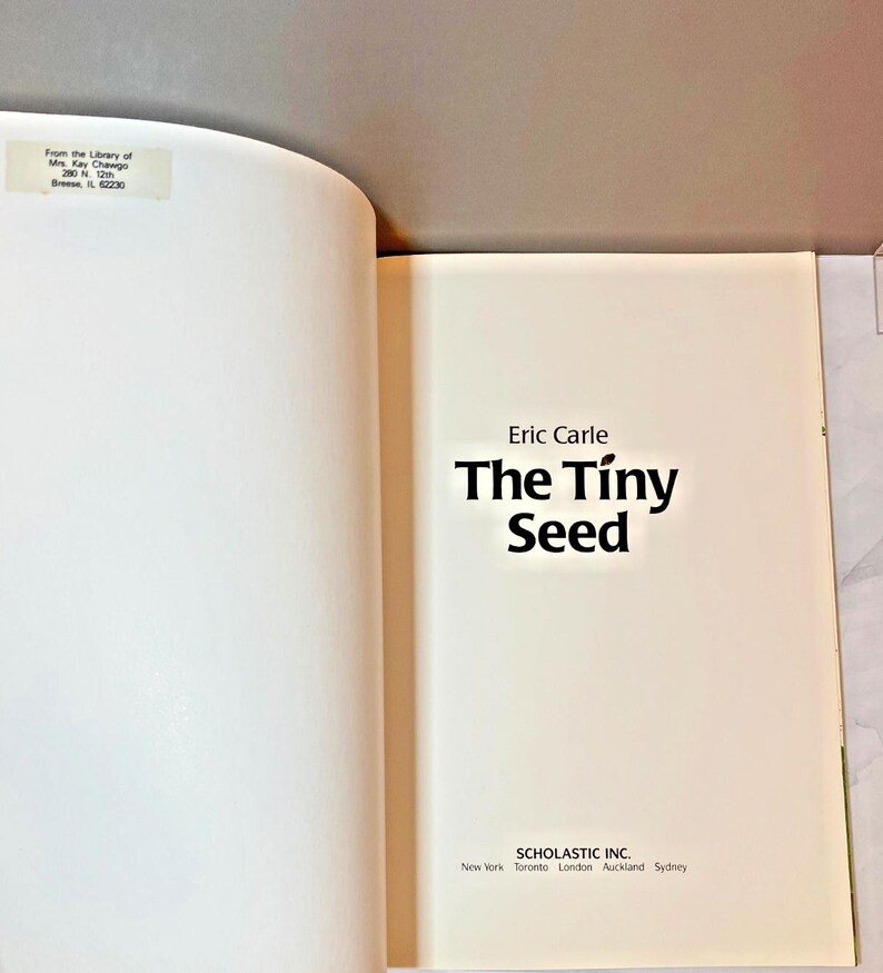 The Tiny Seed Softcover Book by Eric Carle, 1989 Scholastic - Etsy