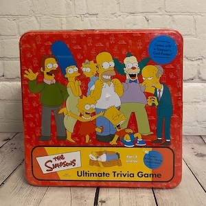 Brand New The Simpsons Ultimate Trivia Game by Cardinal 2002 | Collectible Metal Tin | For Ages 8 and Up | Still Sealed | Read Description