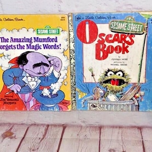 Sesame Street Little Golden Book Bundle | Vintage Golden Books | Includes Four (4) Hardcover Children&#39;s Books | See Photos & Read Details