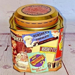 Hershey&#39;s Chocolate Tin Container by Hershey Foods Corporation 1995 | Measures 4&quot; x 4&quot; x 4&quot; | See All Photos & Read Details