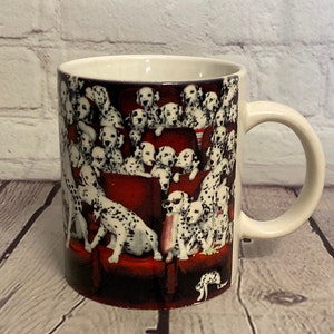 Vintage Disney's 101 Dalmatians Ceramic Coffee Mug | 1990s | Standard Coffee Mug Size | 101 Dalmatian Fan | See All Photos!