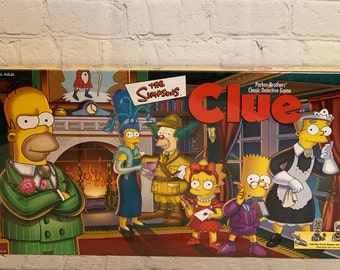 Brand New &quot;The Simpsons Clue&quot; by Parker Brothers 2000 | Classic Detective Game With A Simpsons Twist | For 3 to 6 Players | Still Sealed!