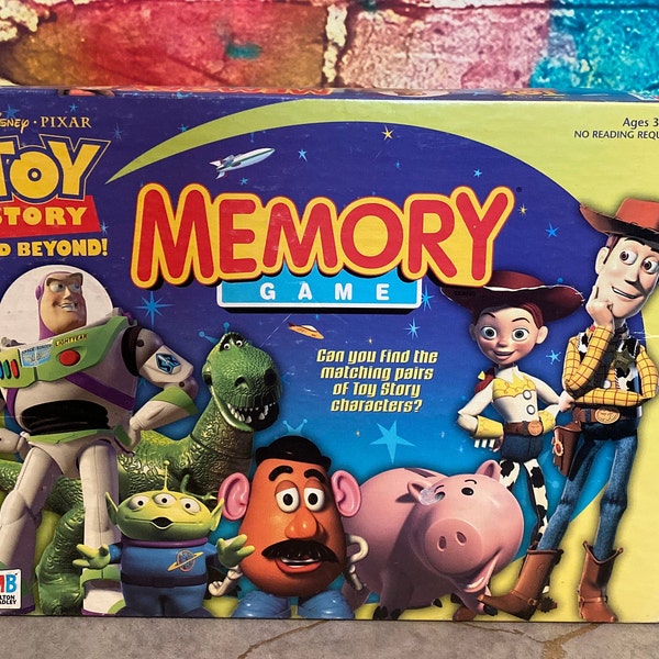 Disney Pixar Toy Story and Beyond! Memory Game by Milton Bradley 2001 - Ages 3 to 6 - Can You Find The Matching Pairs? - No Reading Required