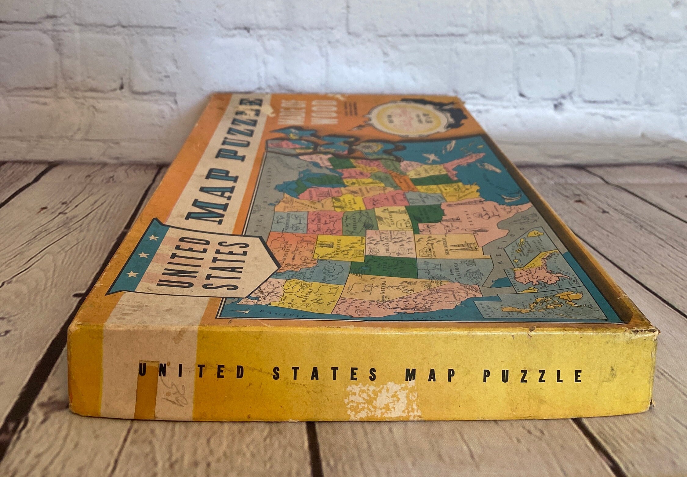 Vintage United States Map Puzzle - Il Fullxfull.5049842375 C4rp