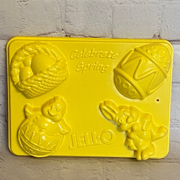 Vintage Jell-O "Celebrate Spring" Jell-O Molds | Easter Egg, Easter Bunny, Chick, Easter Basket | Set of Two | See All Photos!