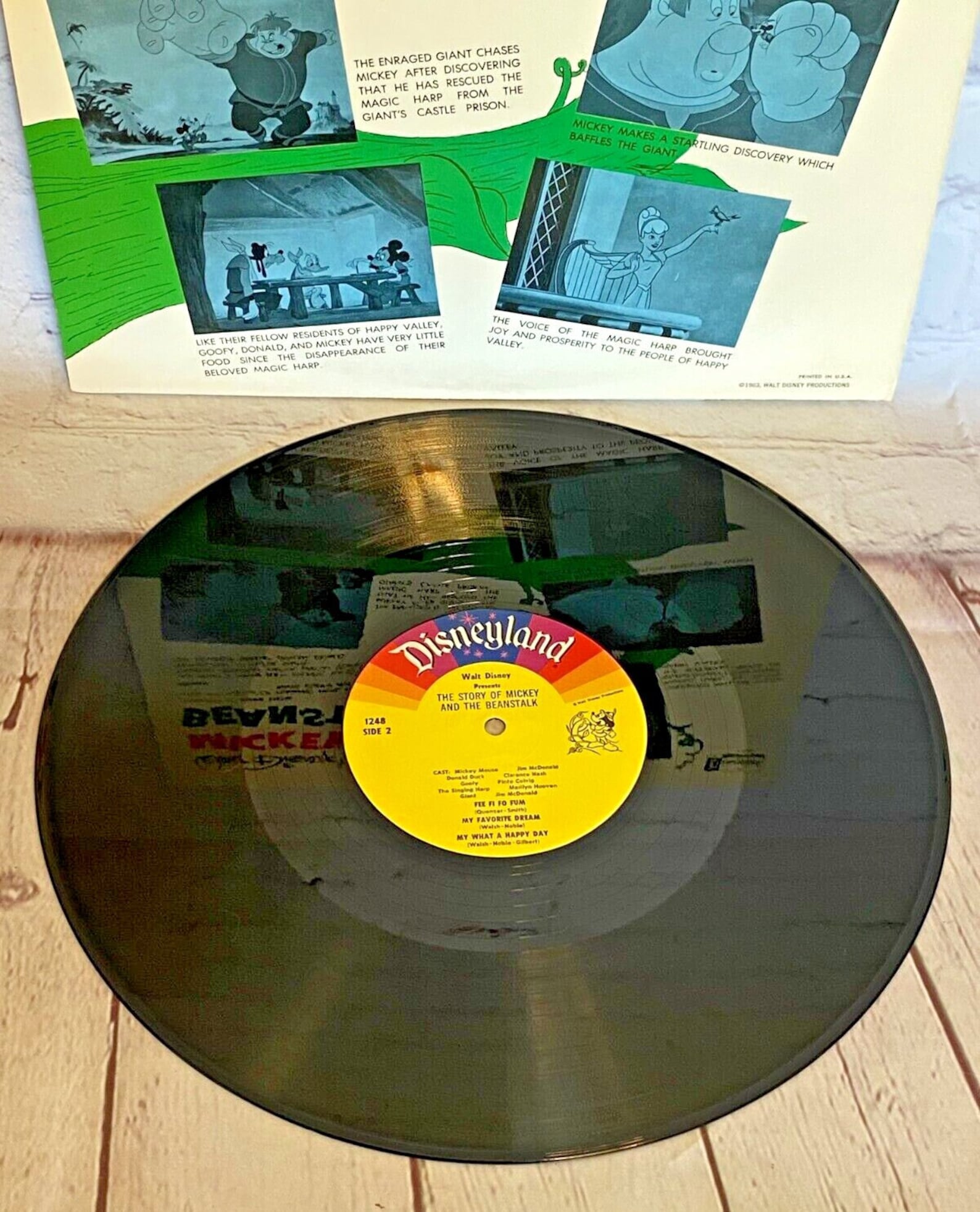 Walt Disney's mickey and the Beanstalk Vinyl Record by Disneyland