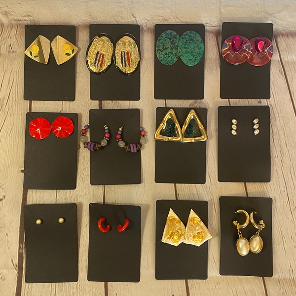 Lot of Twelve Pairs of Vintage Earrings | Stud Earrings | Hoop Earrings | | Dangle Earrings | See All Photos!