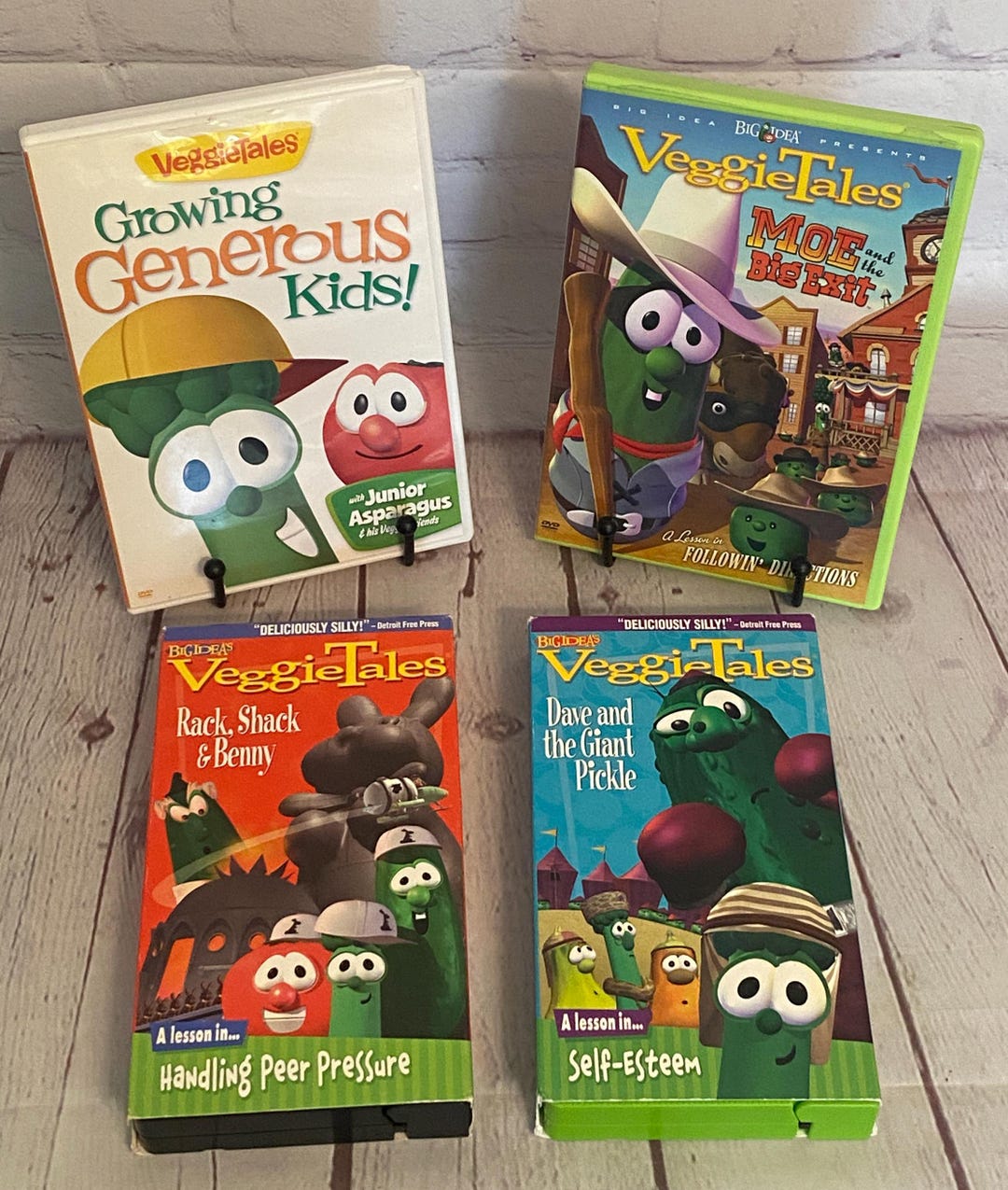 Veggietales VHS and DVD Bundle | Rack, Shack and Benny; Dave, Moe and ...