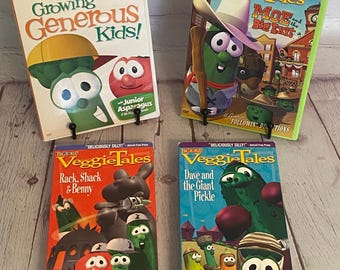 Veggietales VHS and DVD Bundle | Rack, Shack and Benny; Dave, Moe