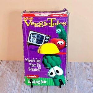 VeggieTales &quot;Where&#39;s God When I&#39;m S-Scared?&quot; A Lesson in Handling Fear VHS by BigIdea 1993 | Running Time: 30 Minutes | See Photos & Read!
