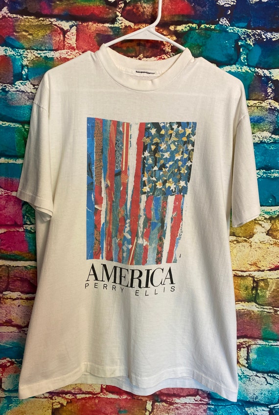 Vintage Patriotic Stamps Vneck Graphic Tee