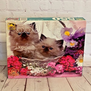 Kittens and Flowers 550 Piece Jigsaw Puzzle by Golden 90&#39;s | Measures 15-1/2&quot; x 18&quot; | Ages 10 to Adult | Puzzle is Complete | See Photos