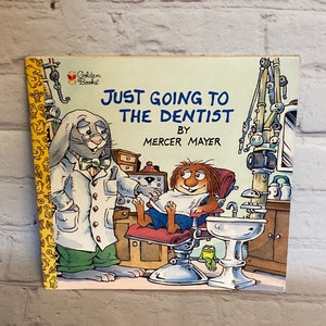 Just Going to the Dentist by Mercer Mayer | Golden Books 1990 | Children&#39;s Softcover Book | Writing on Inside Cover