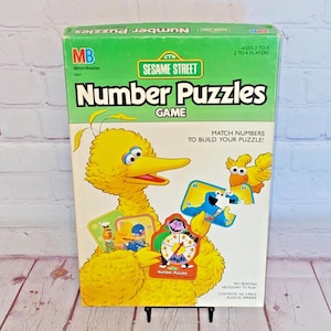 Sesame Street Number Puzzles Game by Milton Bradley 1989 | For Ages 3 to 5 | 2 to 4 Players | Big Bird | Count Dracula | Bert & Ernie