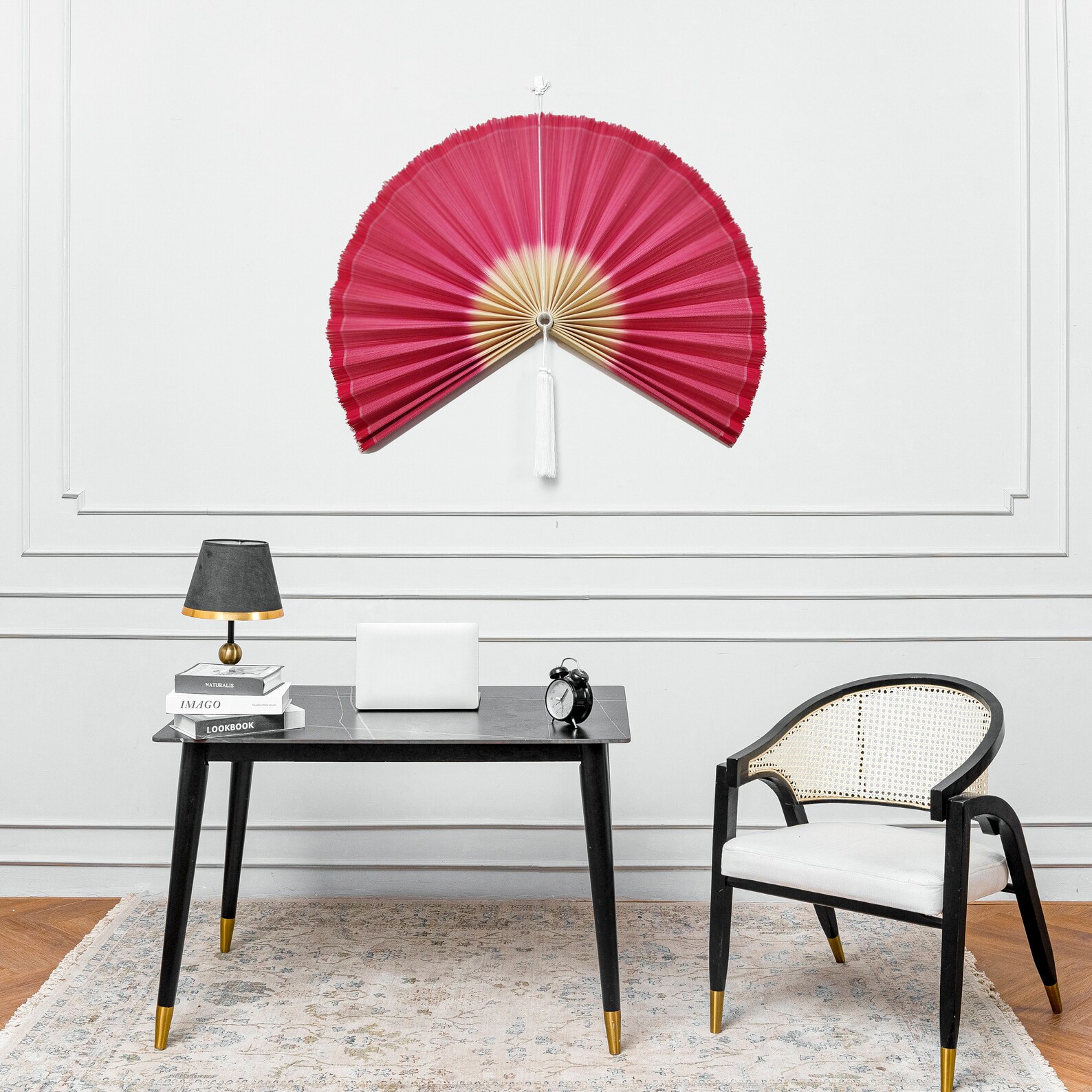 Large 32''x16 Rustic Fan Wall Decor Bedroom Wall Decor Above Bed Bamboo