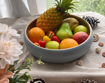 Bamboo Fruit Bowl, Large Serving Bowl, Decorative Bowl For Kitchen Counter, Fruit Basket For Kitchen