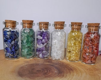 Crystal wish bottle - Crystal chips in a glass bottle! So cute!!