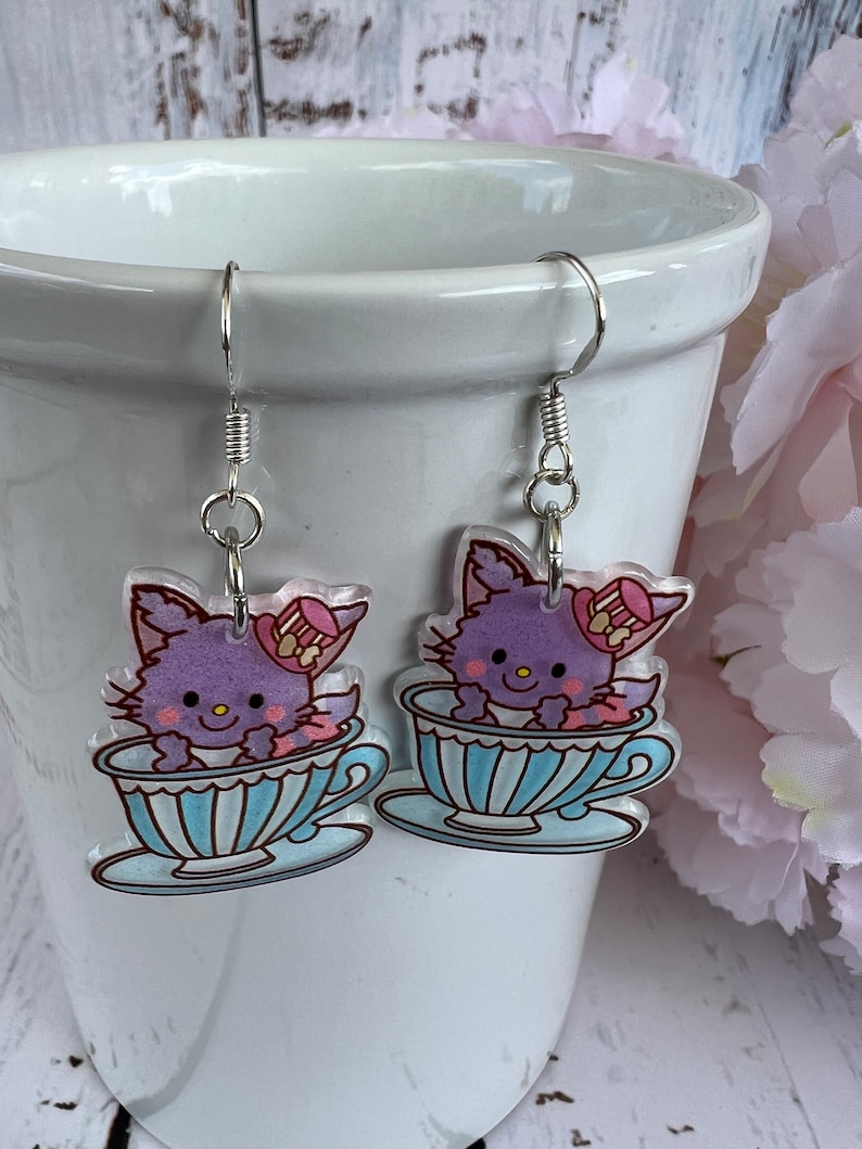 Acrylic Anime Animal Earrings - Hamster Fox Giraffe Dangle Earrings For Women, Hypoallergenic Stainless Steel Hooks, Cute Gift
