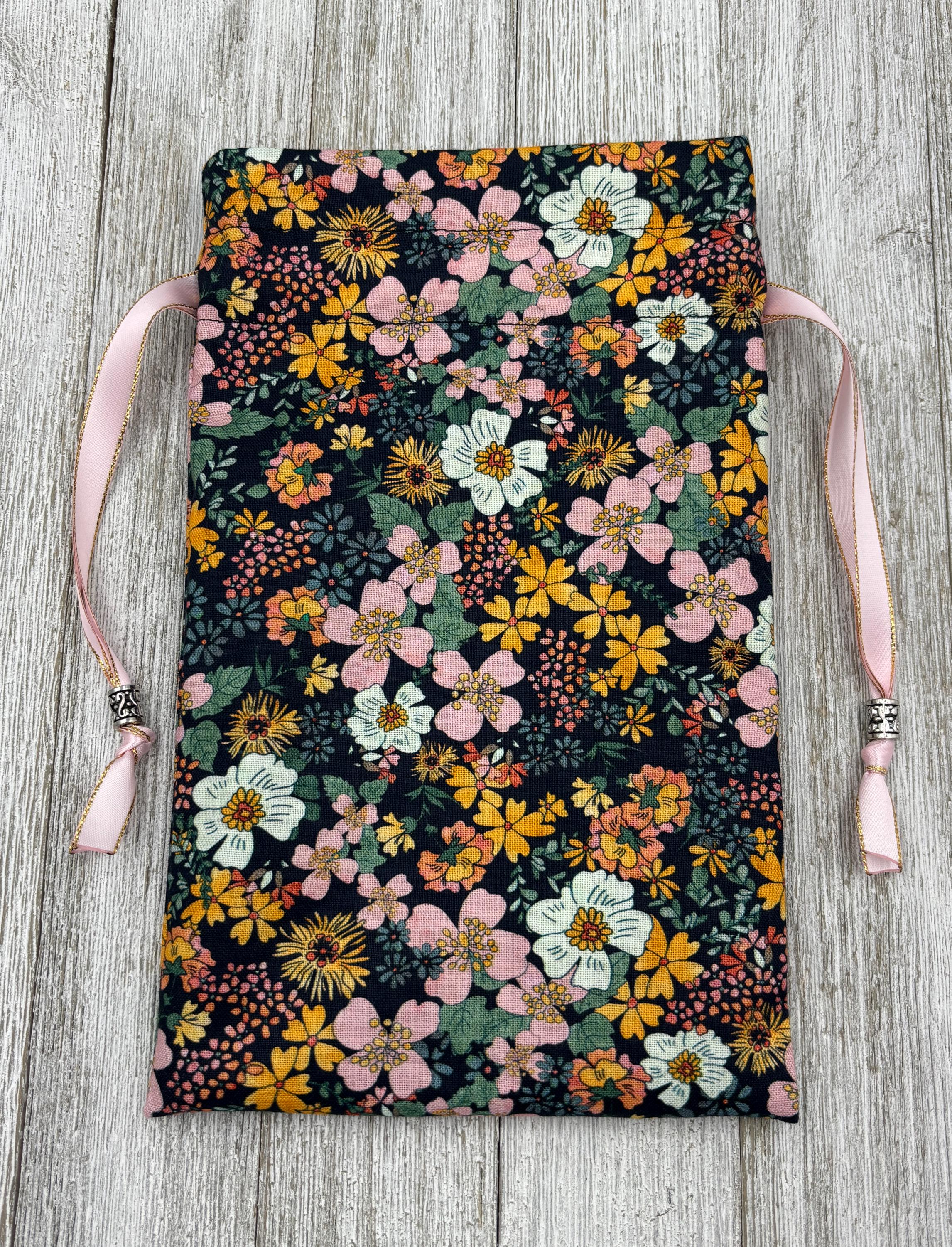 70's Floral Tarot Bag/ Custom Tarot Pouch/ Keepsake Bag / Drawstring ...
