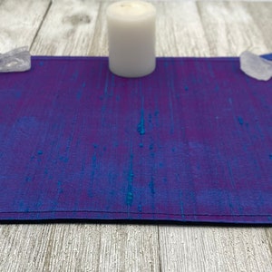 Silk MINI Altar Cloth - Blue, Traveling Altar Cloth, Portable Altar Cloth, Small Spaces Altar, Home Office Altar