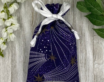 Shooting Star Tarot Bag/ Custom Tarot Pouch/ Keepsake Bag / Drawstring Bag / Oracle Bag / Crystal Bag / Tarot Pouch / Cosmetic Bag